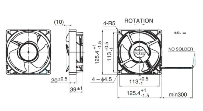 Hot selling AF3D12538B12L low noise 125 * 125 * 38mm refrigerator cooling fan DC12V refrigerator freezer motor fan