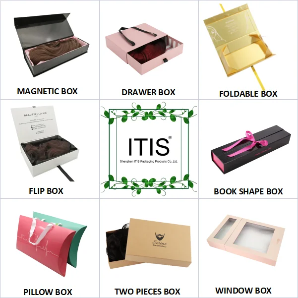 product custom logo virgin weave bundle box hair extension packaging-5