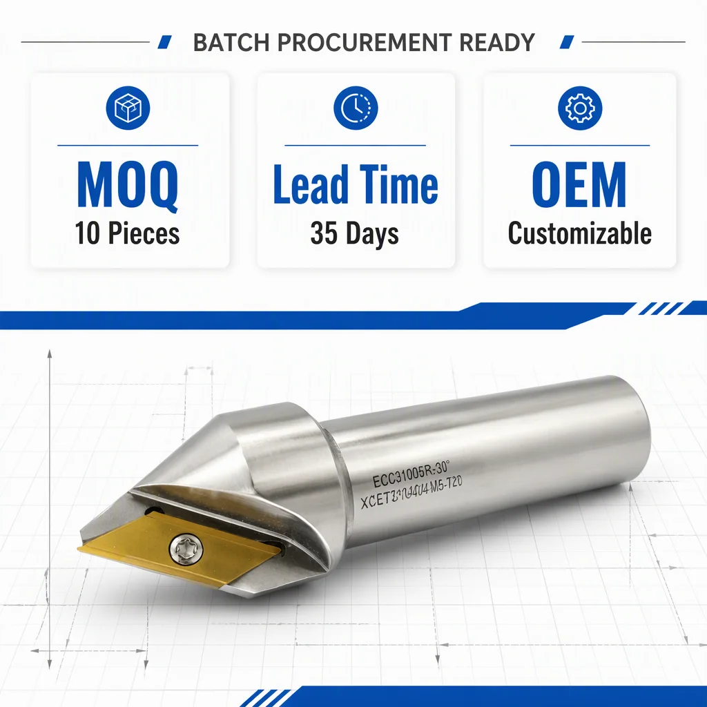 CNC Lathe Chamfering Tools Tungsten Carbide Boring Bar XCET310404 Compatible 30 45 60 Degrees Altin Coating OEM Customizable