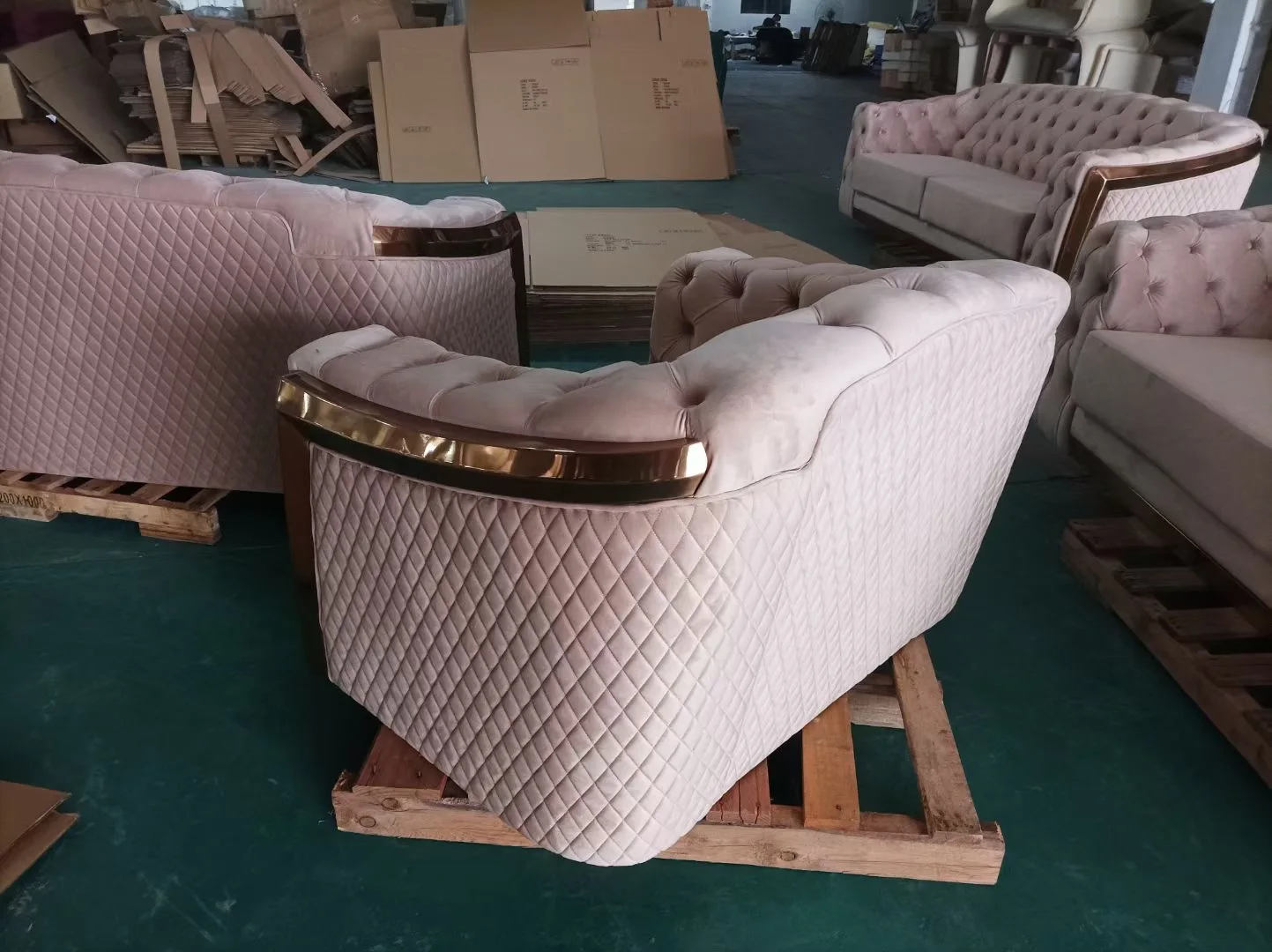 Luxury Home Furniture Sofa With Pillows Stainless Steel Frame Canapes