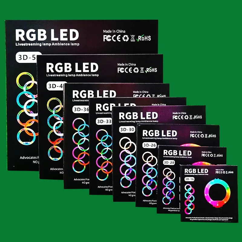 RGB Light Adjustable 360 Degree Rotated 8 Inch 20 Cm Led Ring Light