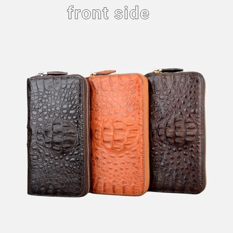 Cartera De Cuero Para Hombre Authentic Genuine Crocodile Skin Real Croc  Leather Men's Clutch Bag Hand Zipper Wallets for Men