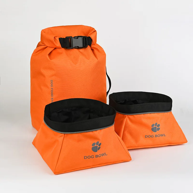 Oxford Water Bowl For Dogs Travel Easy Carry Foldable Pet Camping Collapsible Dog Feeder Bowl supplier