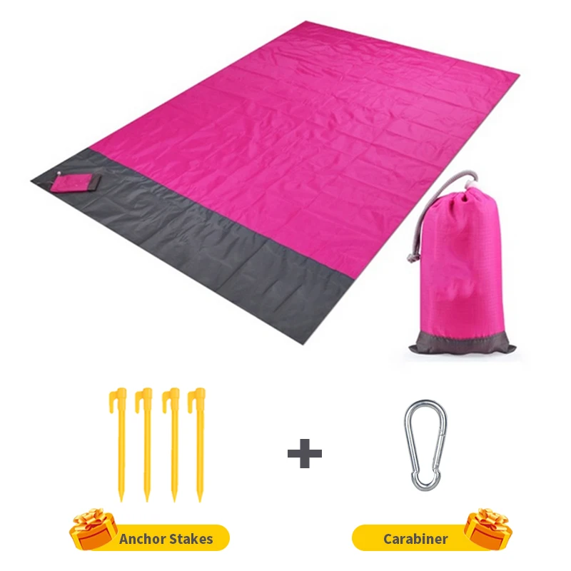 2*2.1m Waterproof Pocket Beach Blanket Folding Camping Mat/Mattress Portable Lightweight Mat/Outdoor Picnic Mat Sand Beach Mat