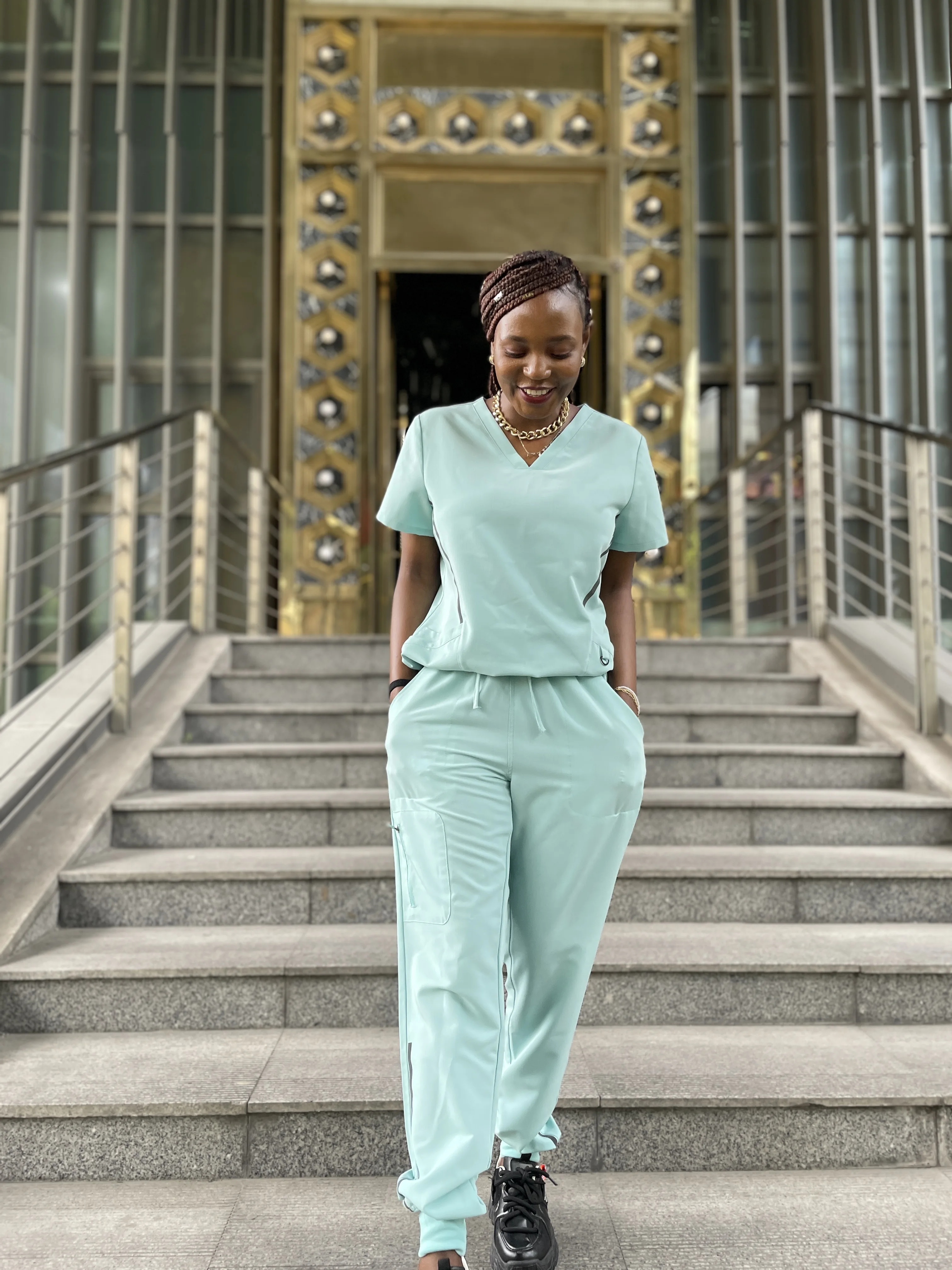 Designer Nurse Scrubs Hospital Scrubs Medical Polyester Rayon Spandex