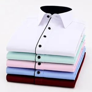 Wholesale Oem Men Dress Shirts Latest Designs Formal Business Casual Plus Size Shirts for Men Long Sleeve