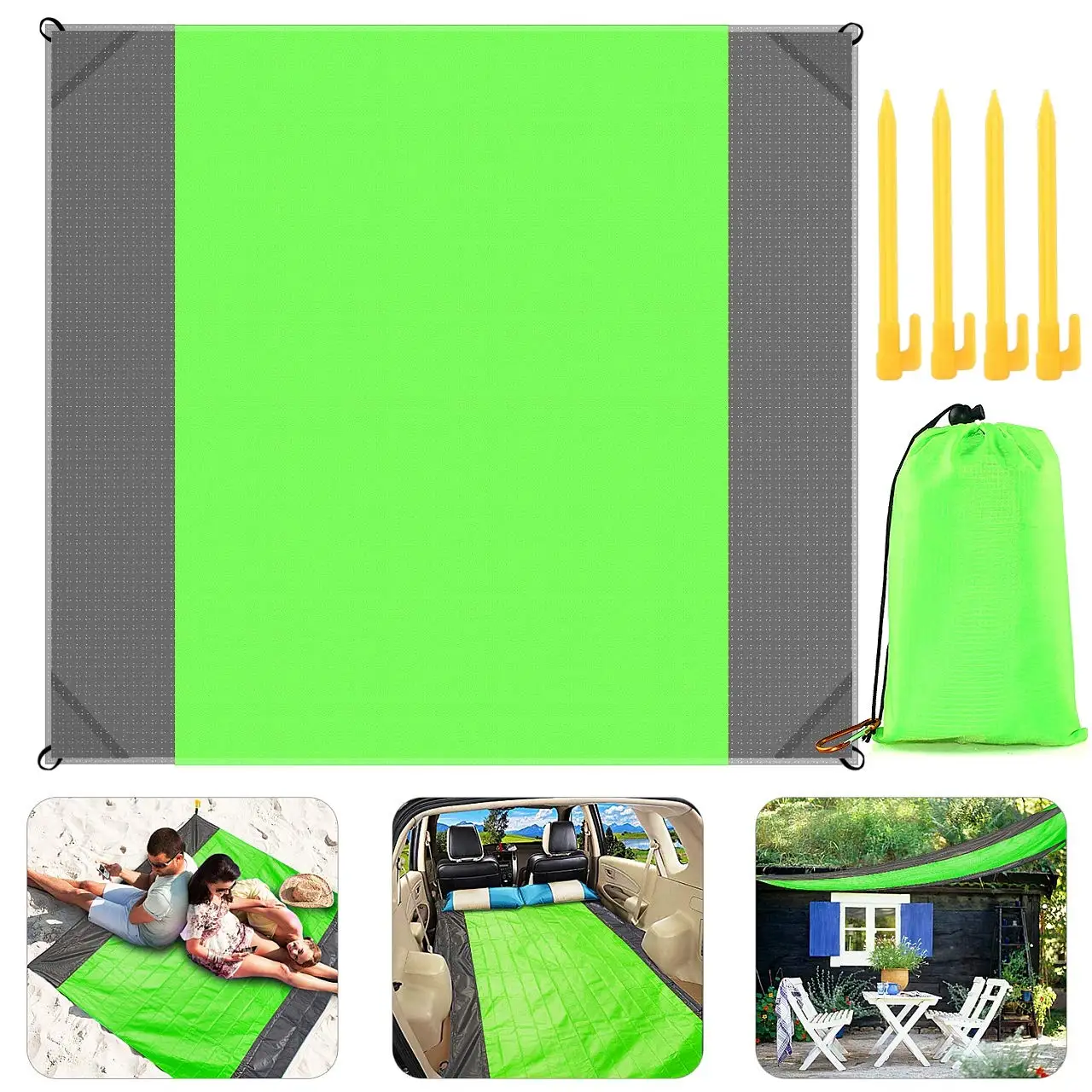 Outdoor Portable Sand Free Foldable Waterproof Camping Beach Mat Custom