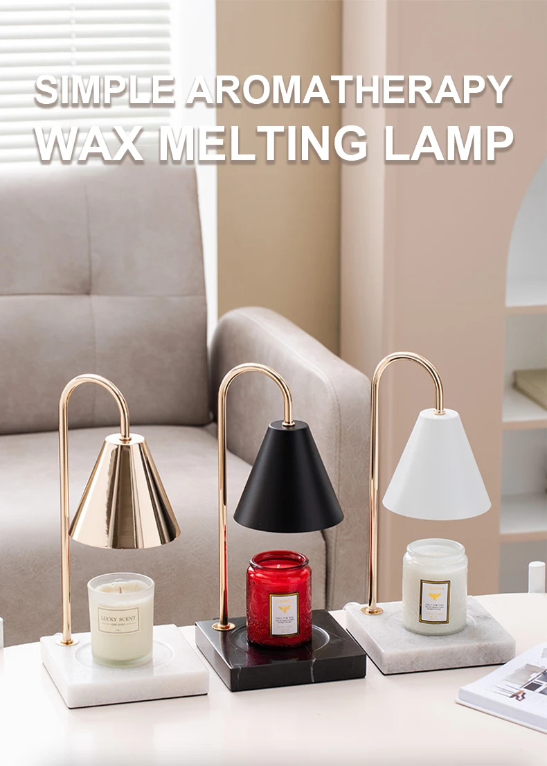 Living Room Decorative Modern Golden Metal Electric Candle Warmer Lamp