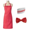 Red Apron + bowtie + hat