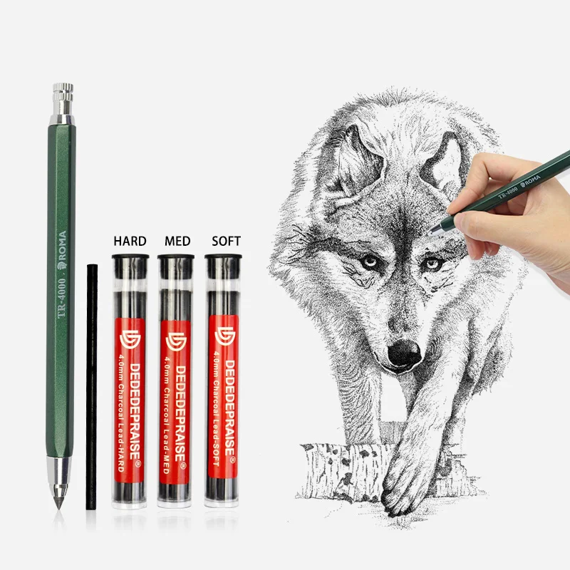 ROMA TR4000 4mm Green Colour  Refillable Mechanical Charcoal Clutch Pencil Automatic Pencil