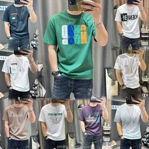 2026 New Manufacturers' High Quality Men's T-Shirts Loose Fit Short-Sleeved Fashion Prints Embroidered Technique Wholesale