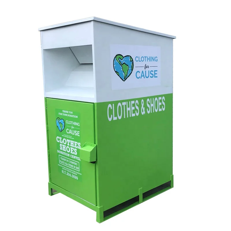 Metal Textiles Collection Clothing Recycling Bin for sales