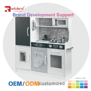 EDULAND Popular Educational Wooden Kitchen Play Set Toddlers Pretend Play Toys for Girls Mas Populares Kitchen & Food Toys