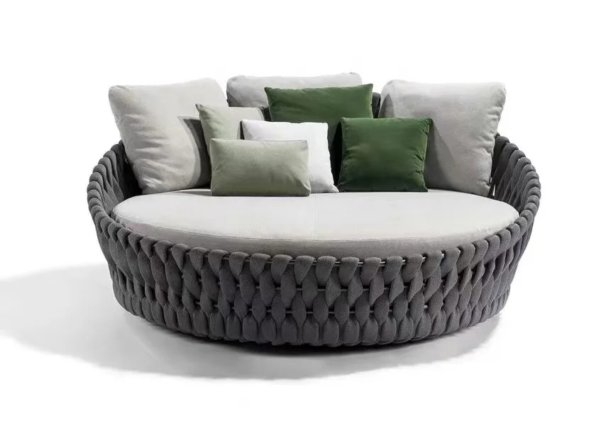 Luxury Modern Big Roundshape Sunbeds Beach Chaise Waterproof Patio