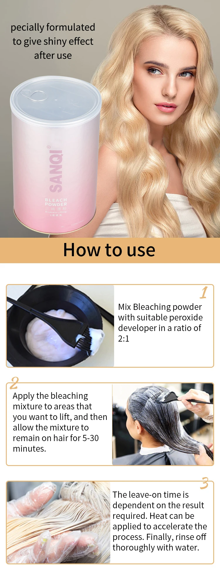 Chaoba Professional No Ammonia Dust Free Hair Dye Bleaching Powder For