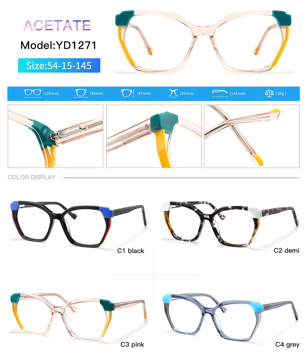 Luxury Eyeglasses Frames Polygon Prescription Glasses Eyeglass Suitable ...