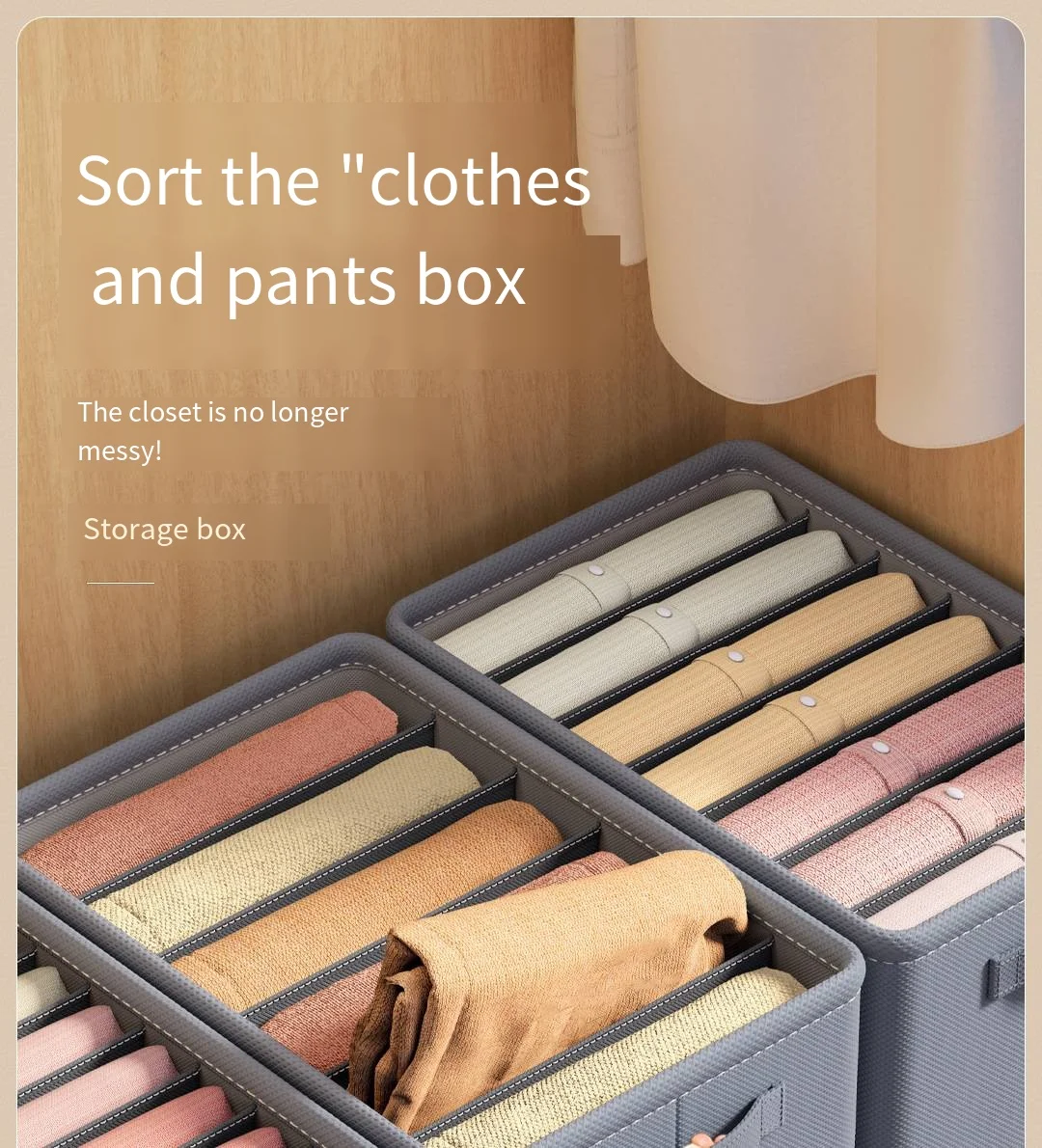 Foldable Fabric Storage Box With Multiple Compartments Perfect For