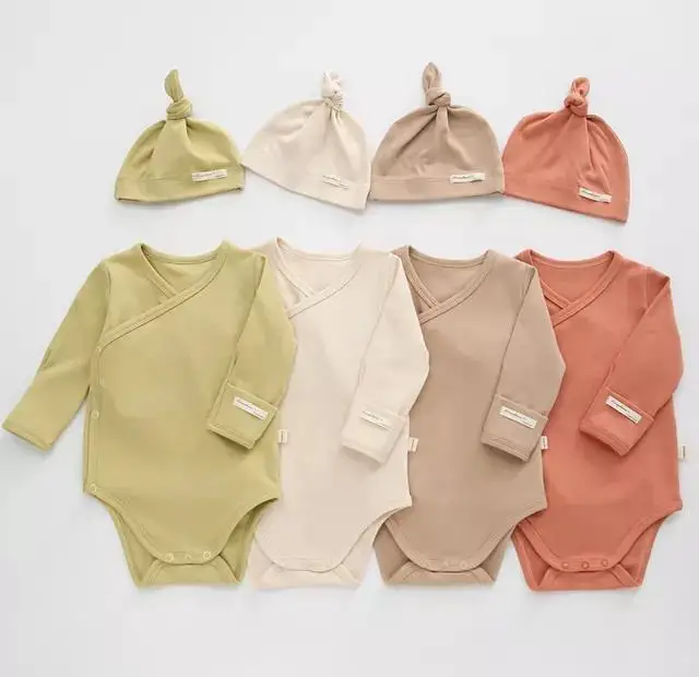 Custom Gots Organic Cotton Newborn 312 Months 2 Year Old Girl Kids Long Sleeve Infant Baby