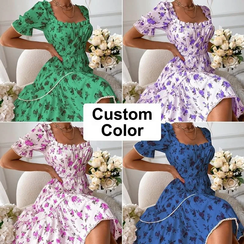 Oem/odm 2023 New Arrivals Elegant Women Dresses Floral Casual Dress ...