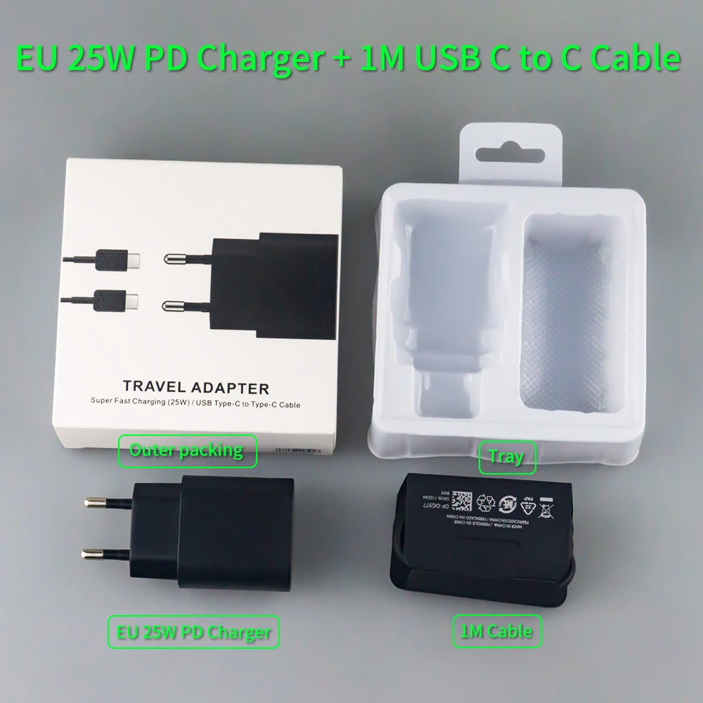 Original Super Fast Charger 25w Charger Phone Portable Usb Type C Wall