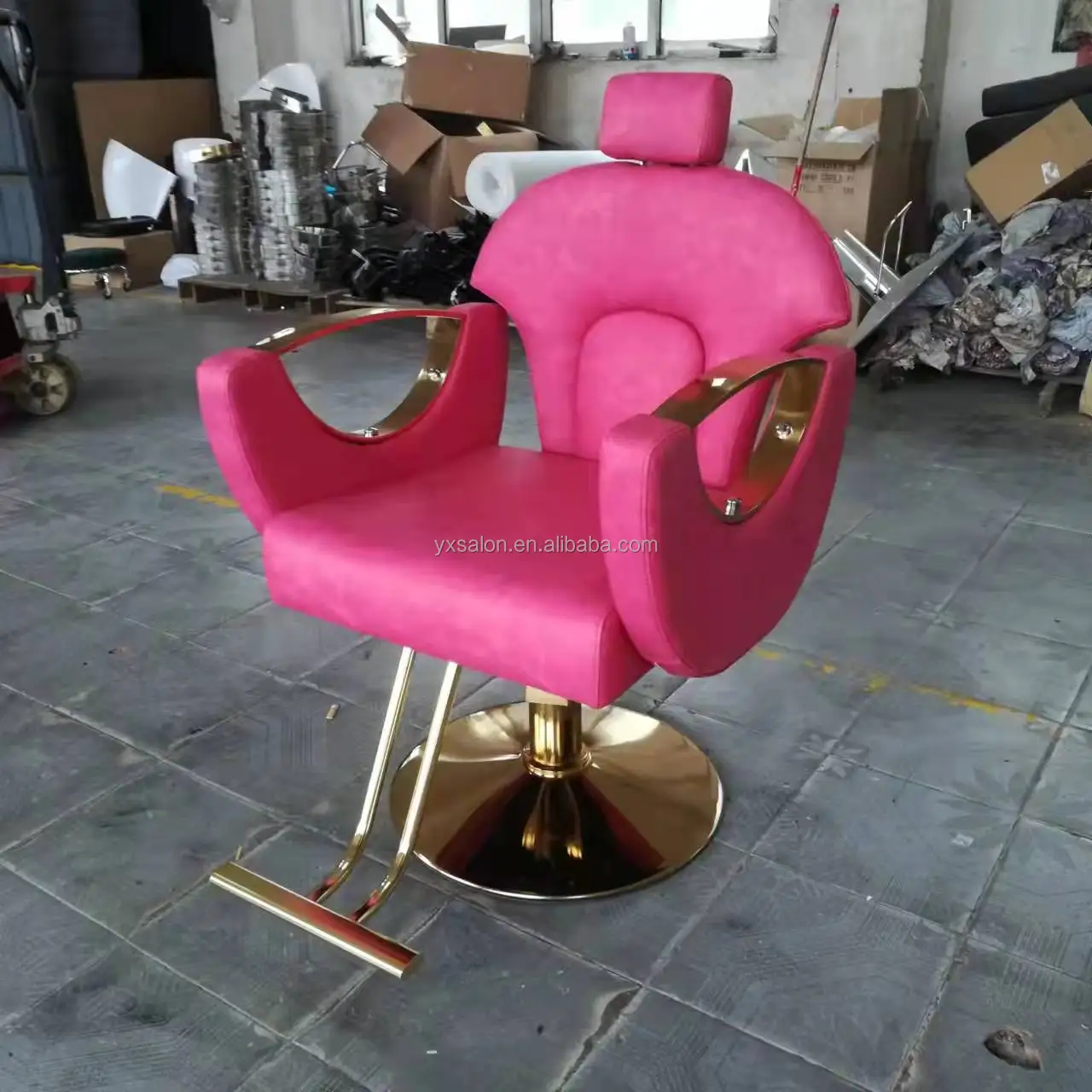 2022 Latest French Crystal Pink Beauty Salon Reception Chairs Antique