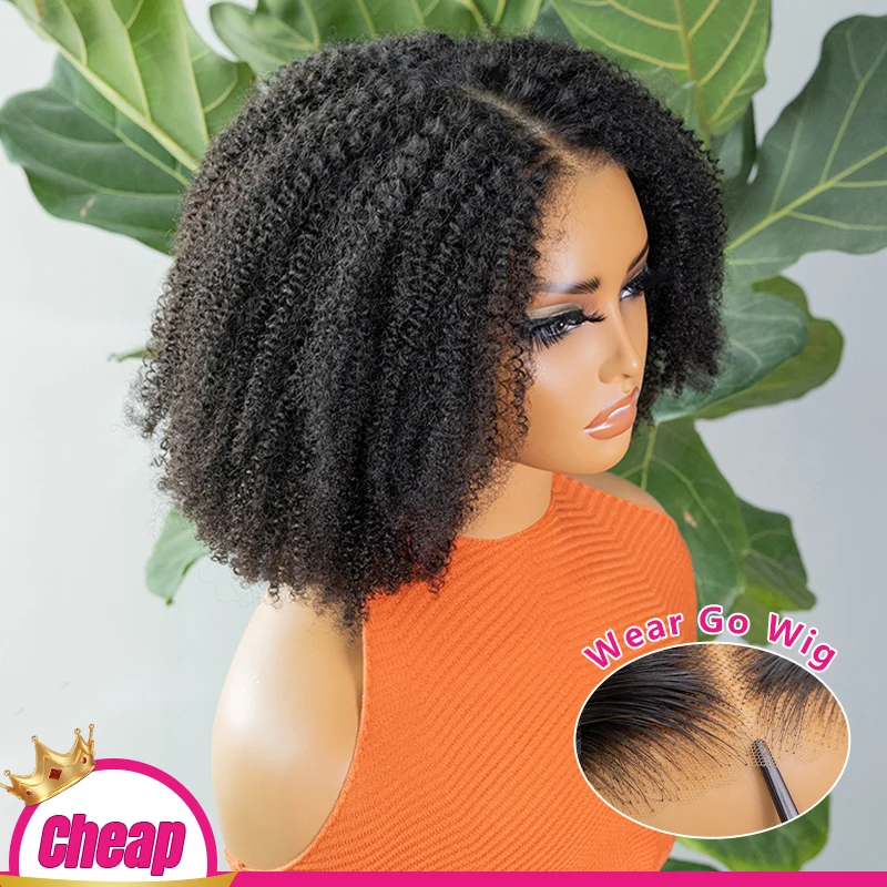 ISEE Upgrade 7X5 Lace Ready to Wear Go Glueless Wig Afro Kinky Curly Pre  Cut 13X4 HD Full Lace Front Human Hair Wigs for Women