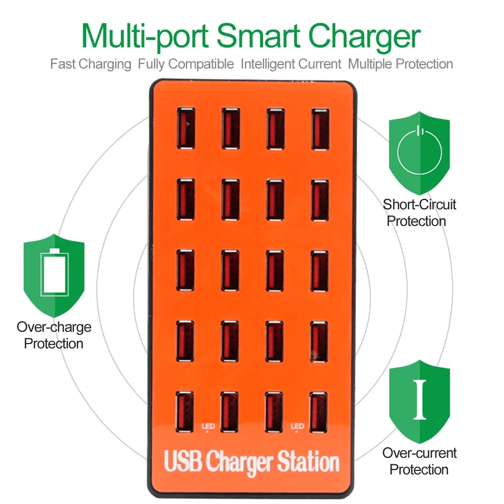 Acquista Caricatore USB wireless X9 a 8 porte Ricarica rapida PD + QC3.0 + Stazione di ricarica porta USB con display a LED per telefono/laptop/tablet Spina UE in Italia a partire da