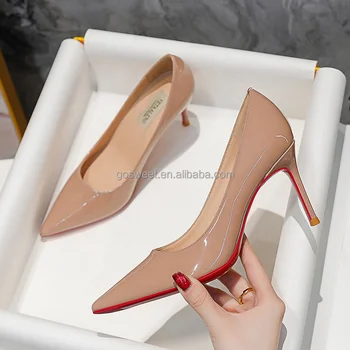 Sexy Patent Leather Shoe 2024 New Pointed Stiletto Heel High Heels Women's Professional Commute Work Shoes