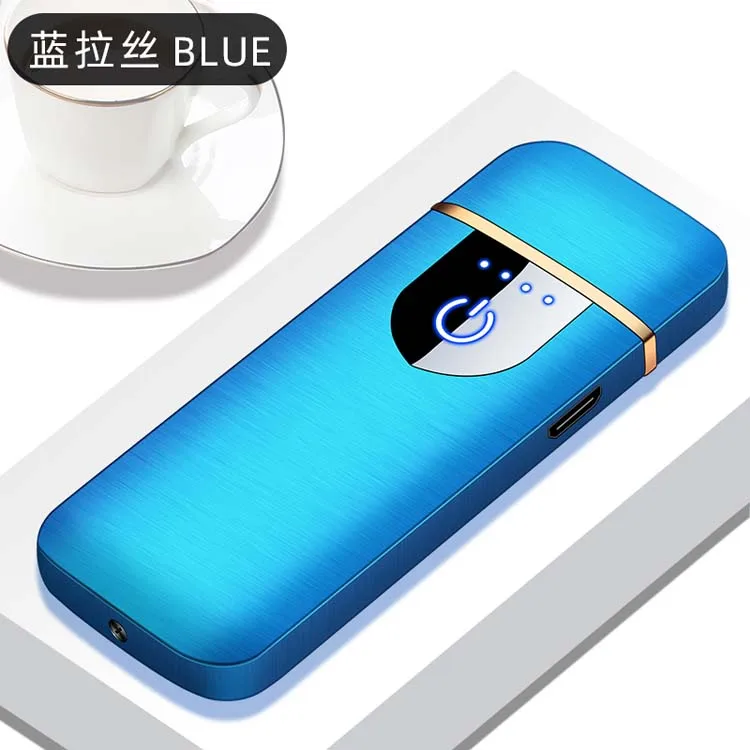 Smart Electric Lighter Mini Usb Rechargeable Touch Windproof Flameless Lighter for Cigarette Power Indicator Boyfriends Gifts