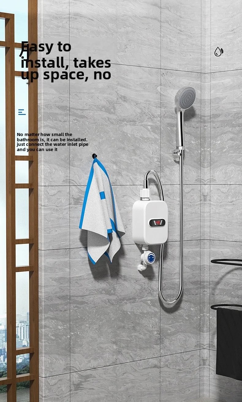 دش صغير كهربائي صغير LED لحظية وسريع لسخان الدش ل RV عبر الحدود من المصنع مباشرة