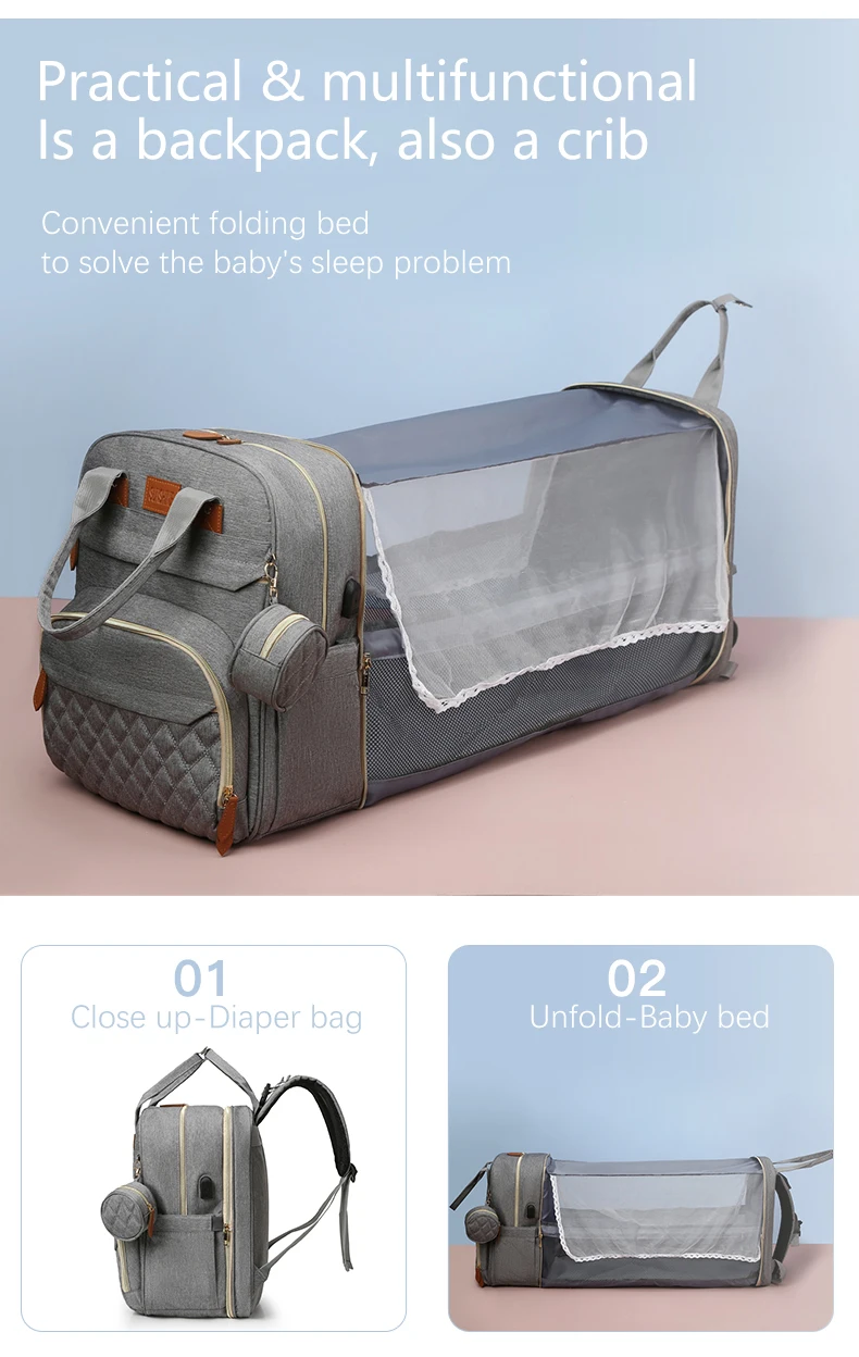 Transitional Water Resistant Dipers Diapers Dispenser Hard Plastic Nappy Mommy Waterproof Mummy Bag 900D Diaper Baby Backpack