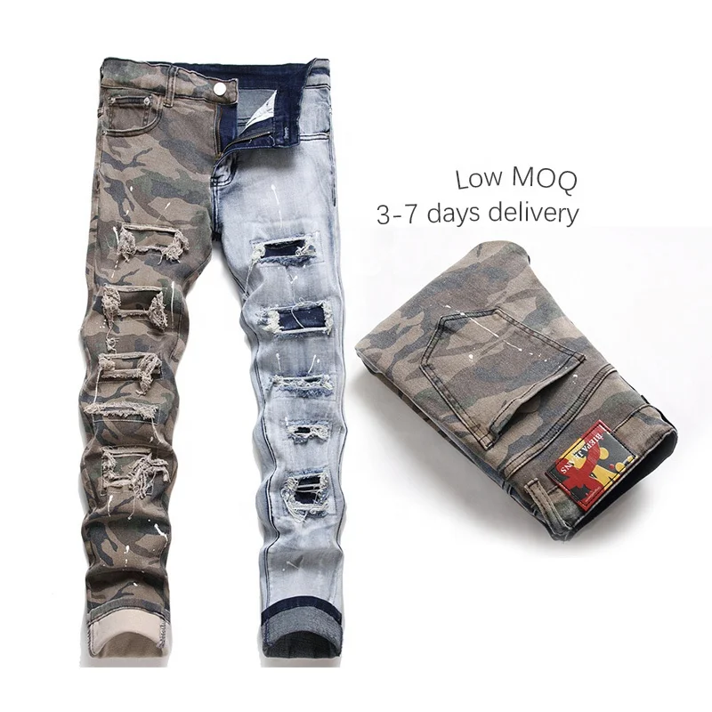 Camo biker clearance jeans mens