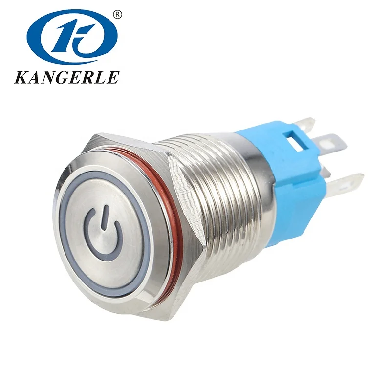 Chinakel 16mm Push Button Micro Switch Metal Push Button Switch with Power LED Smart