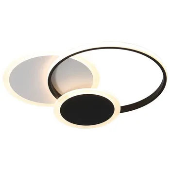 Hot Sale Minimalist Style Square and Round Shaped Home Office Light Hotel Bedroom Black LED Ceiling Lamp