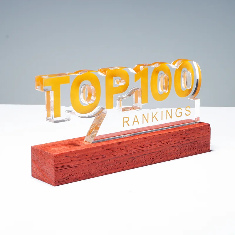 High quality wholesale customized creative design acrylic trophies awards plaques