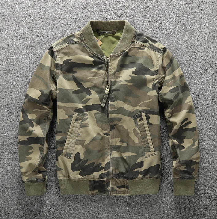 Men's Bomber Jacket Cotton Casual Camouflage Men's Casual Jacket_voghion.com