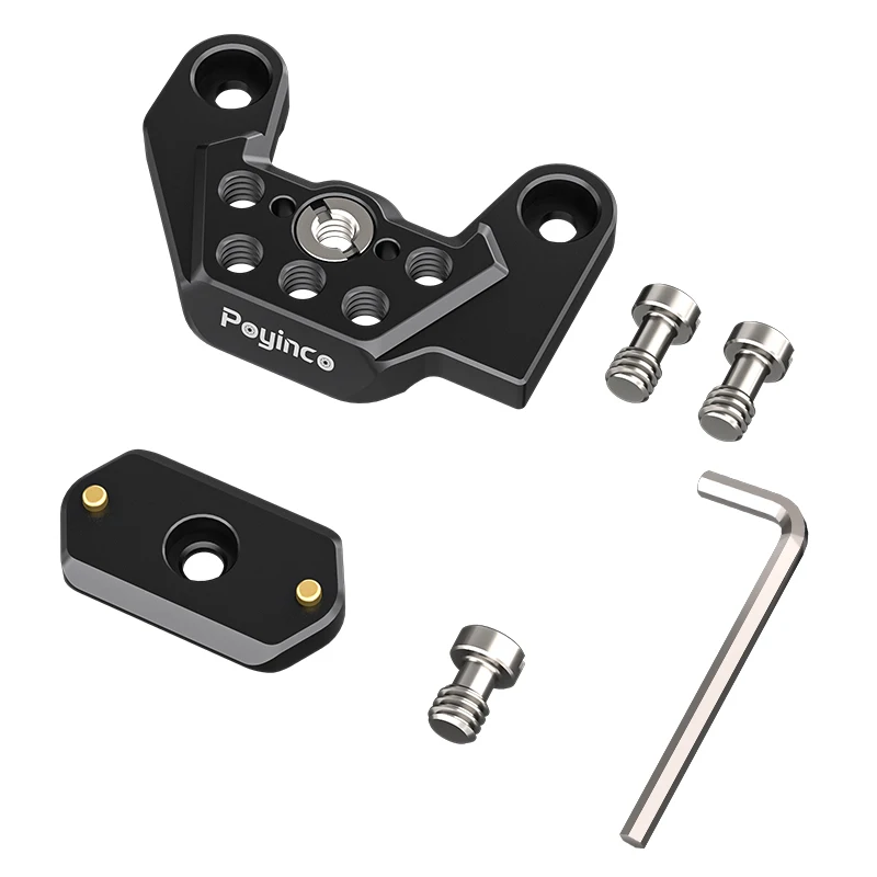 Poyinco Aluminum Camera Top Plate for FX3 FX30 Cage with 1/4 and 3/8 Threaded Holes Photography Accessories details