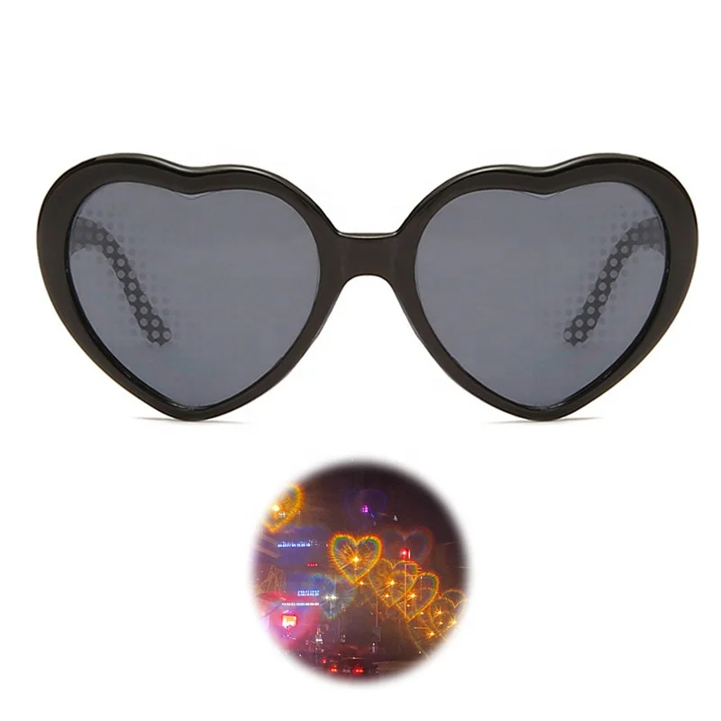 2025 Glasses New Years Heart Diffraction Fashion Sunglasses