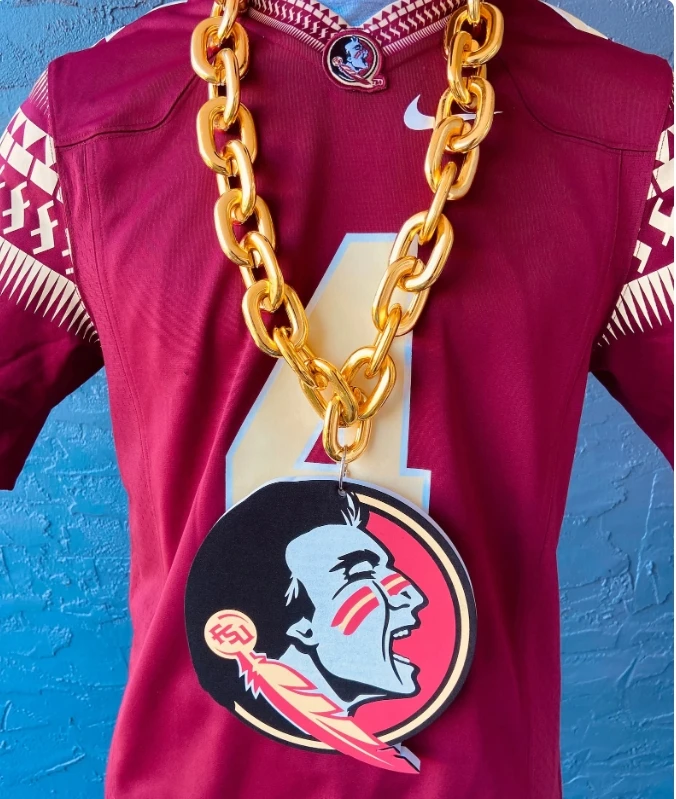 Custom Fan Chain Necklace Football Baseball Team Brand Logo Big Fan Chain Sports Eva Fanchain