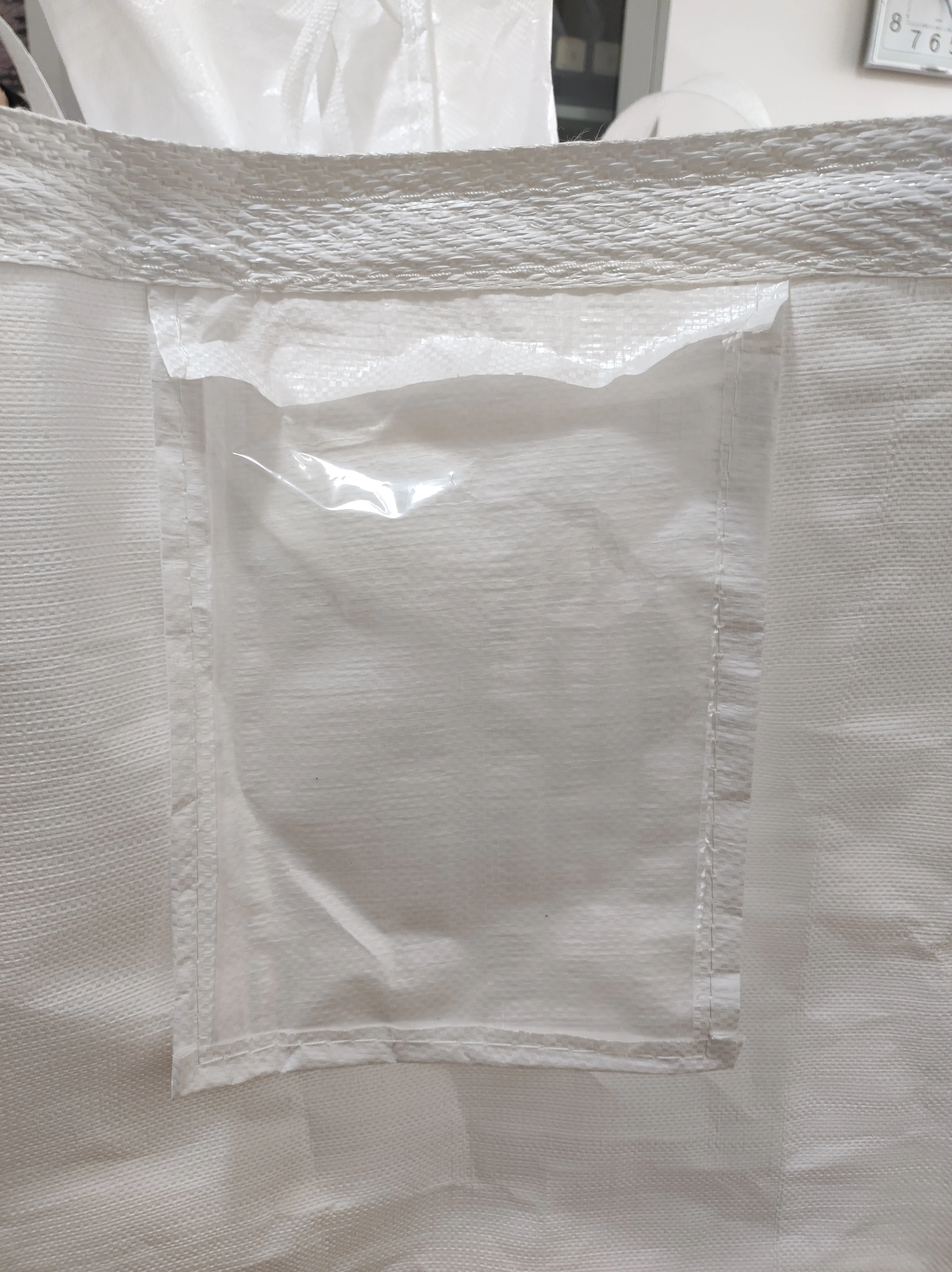 Uncoated White Baffle FIBC with Cross-Corner Lifting Loops — view 5