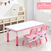 Pink white desktop-1 table 2 chairs