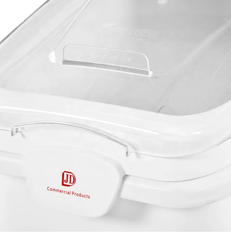 Plastic Movable  Grain Storage Container Rice Containers Flour Ingredient Bin with Caster