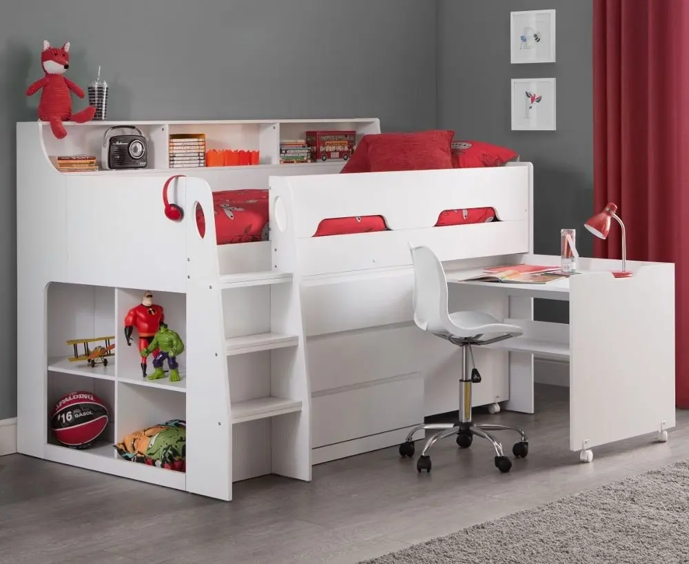 double bed mid sleeper with desk