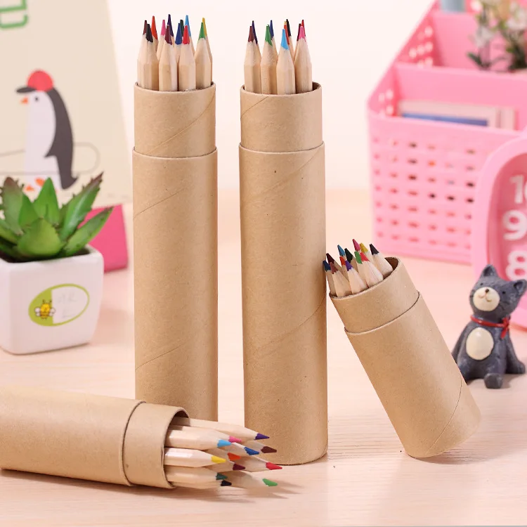 Color Pencil 12 Pack Mixed Non-Soluble Erasable Professional Students Oily Lead Sketch Painting Set Barrel Wholesale_voghion.com