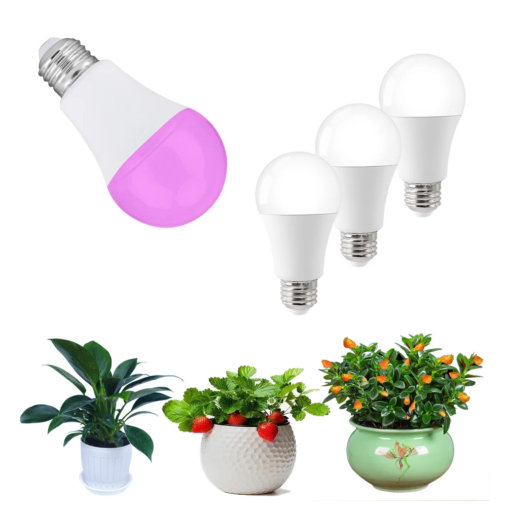 9W 120V/220V Full Spectrum B22 E27 E26 Indoor Plant Bulb for Hydroponics  LED Grow Tent Lighting Bulbs