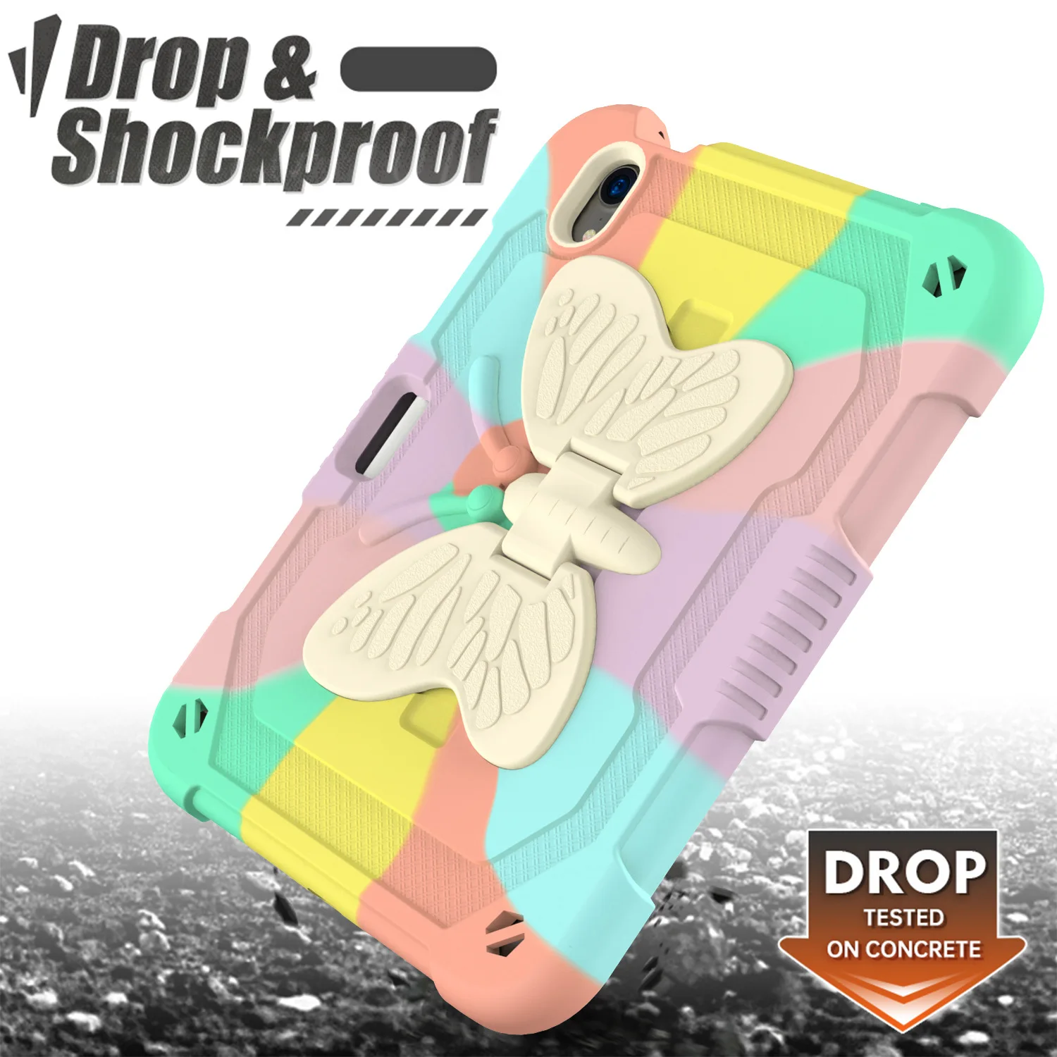 Heavy Duty Shockproof Protective Case for IPad Mini 6 2021 Lightweight Shockproof Handle Stand Rugged Cover