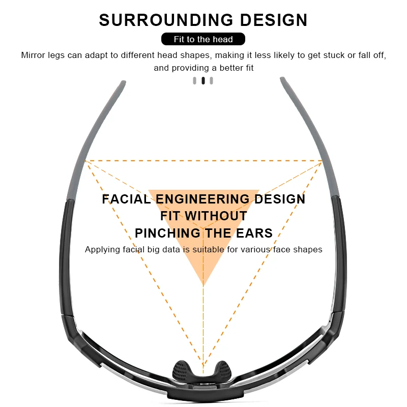 RIDERACE Cycling Glasses UV400 Protection Bicycle Sunglasses Photochromic Polarise Lens Eyewear Outdoor Riding Goggles for Men