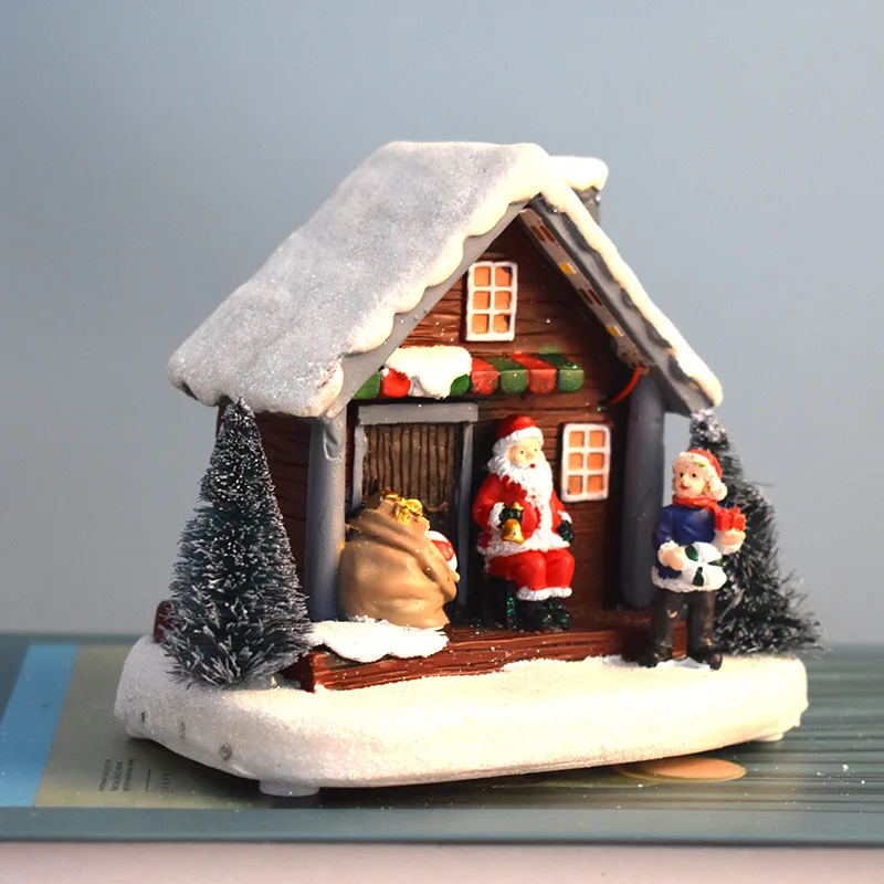 クリスマスビレッジ　クリスマス　サンタクロース　オーナメント Lighted Christmas Village Resin Ornaments - Santa Claus Decor
