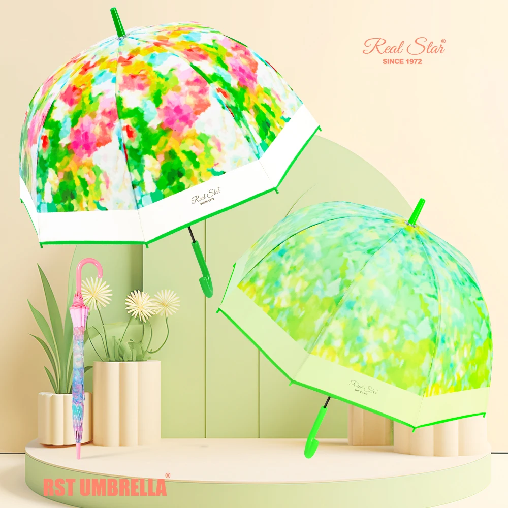 RST Fashionable Flower Printing Woman Umbrella Spring and Summer Colorful Girl Rain Umbrella