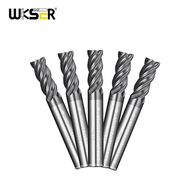 Long-life 4 Flute Flat Milling Cutter Carbide CNC Tools End Mill For Stainless Steel High hardness metal